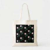 Wild Roos - Floral Pattern on Black Background Tote Bag (Voorkant)
