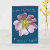 Wild Roos Flower Birthday Kaart voor schoonzus (Gele Bloem)