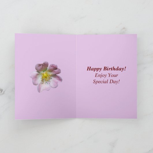 Wild Roos Flower Verjaardag Kaart voor Nichtje (Binnen)