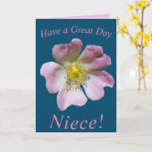 Wild Roos Flower Verjaardag Kaart voor Nichtje (Gele Bloem)