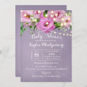 Wild Roos Garden | LILA BABY SHOWER Kaart (Voorkant / Achterkant)