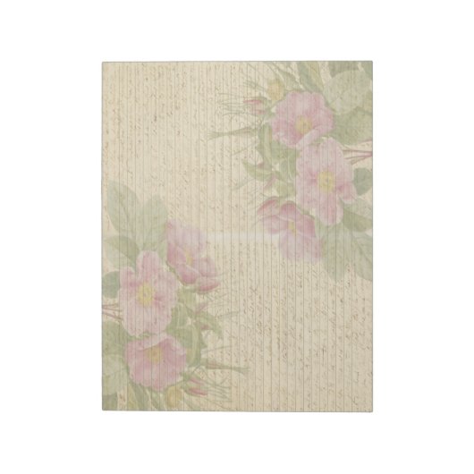 Wild roos  handschrift notitieblok (Linkerzijde)