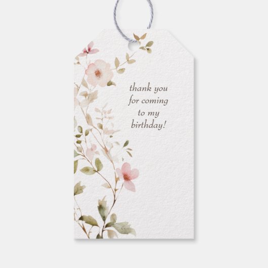 Wild Roos Kinder Eerste Verjaardag Cadeaulabel (Achterkant)