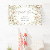 Wild Roos Kinder Eerste Verjaardag Spandoek (Insitu)