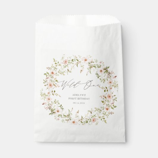 Wild Roos Kinder Eerste Verjaardagspapier Bedankzakje (Voorkant)