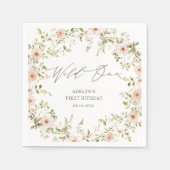 Wild Roos Kinder Eerste Verjaardagspapier Servet (Voorkant)