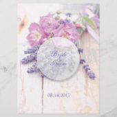 Wild Roos & Lavendel Zomer Bruiloft Menu (Achterkant)