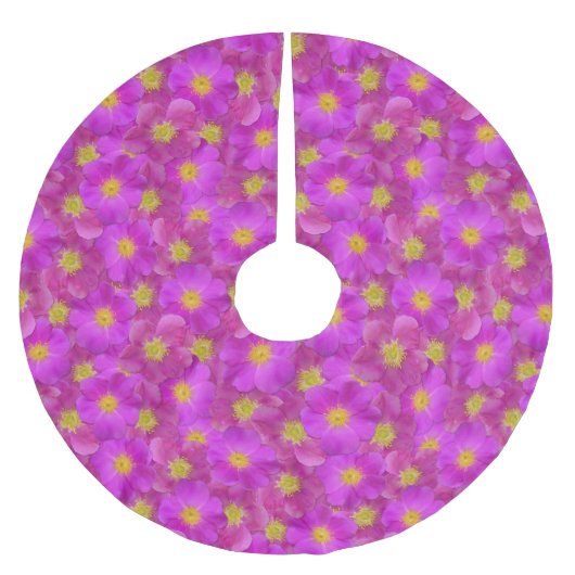 Wild Roos naadloos patroonpatroon Kerstboom Rok (Voorkant)