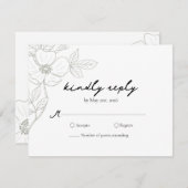 Wild Roos Sage Bruiloft RSVP Kaart (Voorkant / Achterkant)