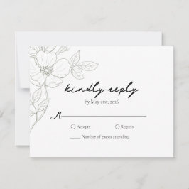 Wild Roos Sage Bruiloft RSVP Kaart