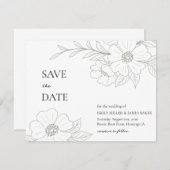 Wild Roos Sage Eenvoudig De datum opslaan Save The Date (Voorkant / Achterkant)