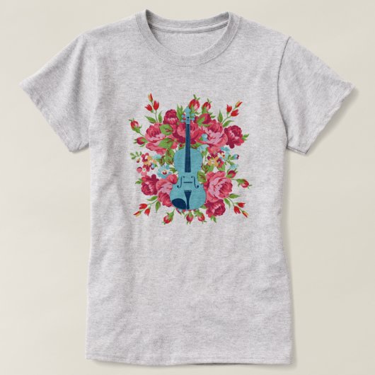 Wild Roos Viool T-shirt Dames (Design voorkant)