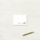 Wild roos waterverf met naamplaat post-it® notes (Op bureau)