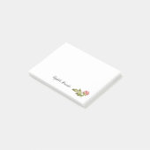 Wild roos waterverf met naamplaat post-it® notes (Schuin)