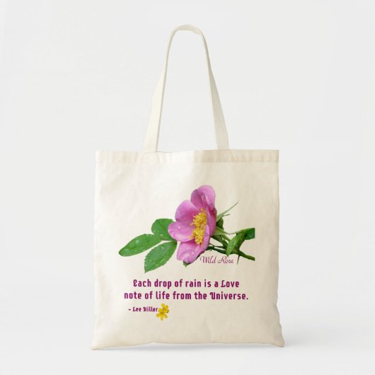 Wild Roos Wildflower Rain Quote Tote Bag (Voorkant)