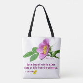 Wild Roos Wildflower Rain Quote Tote Bag (Achterkant)