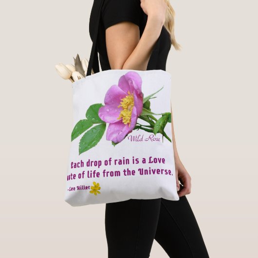 Wild Roos Wildflower Rain Quote Tote Bag (Dichtbij)