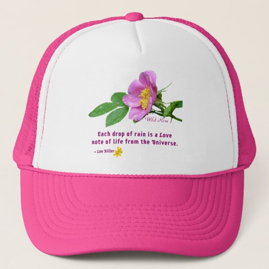 Wild Roos Wildflower Rain Quote Trucker Pet (Voorkant)