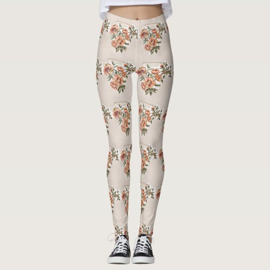 Wild Rose Blooms Leggings (Voorkant)