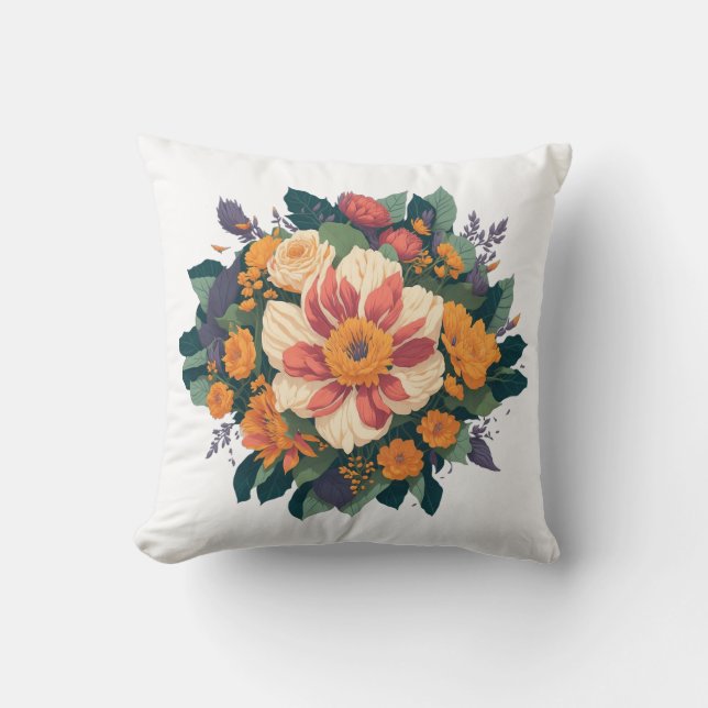 Wild Rose boeket, bloemenboeket Kussen (Voorkant)