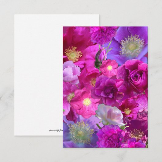 Wild Rose Collage Notitiekaartje (Voorkant / Achterkant)