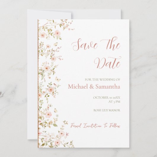 Wild Rose Country Bruiloft Save The Date (Voorkant)