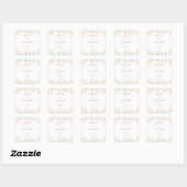 Wild Rose Country Bruiloft Vierkante Sticker (Vel)
