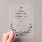 Wild Rose Floral Petals Garden Affair Wedding Acryl Uitnodigingen (Insitu (Draagbaar))