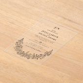 Wild Rose Floral Petals Garden Affair Wedding Acryl Uitnodigingen (Laagn)