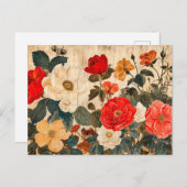Wild Rose Mix on Weathered Wood Briefkaart (Voorkant / Achterkant)