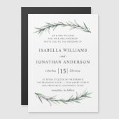 Wild Rosemary Botanical Wedding Invitation Magnetische Uitnodiging (Voorkant / Achterkant)