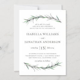 Wild Rosemary Botanical Wedding Invitation Magnetische Uitnodiging