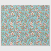 Wild roses and butterflies /pink/brown/pool cadeaupapier (Vlak)