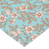 Wild roses and butterflies /pink/brown/pool korte tafelloper (Hoek)