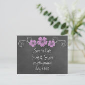Wild Roses Chalkboard bewaren het Briefkaart Datum (Staand voorkant)