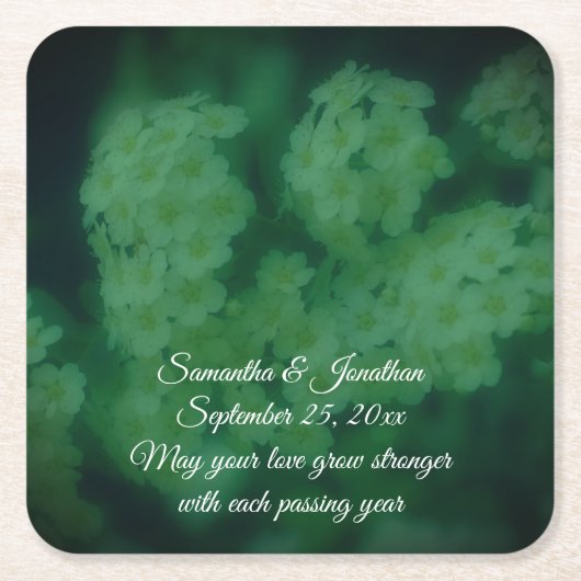 Wild Roses Flower Personalized Wedding  Kartonnen Onderzetters (Voorkant)