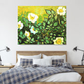 Wild Roses, popular painting by Vincent van Gogh Canvas Afdruk (Insitu (Slaapkamer))