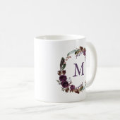 Wild Royal Bloom | Floral Monogram Koffiemok (Voorkant rechts)