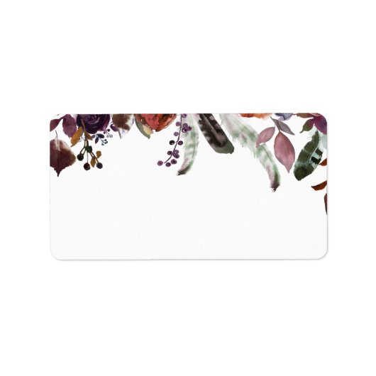 Wild Royal Bloom | Leeg gastadres Etiket (Voorkant)