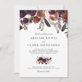 Wild Royal Bloom | Paarse thema bruiloft uitnodige Kaart (Voorkant)