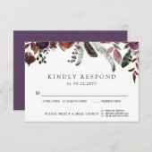 Wild Royal Bloom Wedding RSVP | Keuze uit maaltijd (Voorkant / Achterkant)