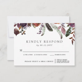 Wild Royal Bloom Wedding RSVP | Keuze uit maaltijd