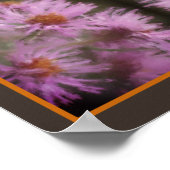 Wild Roze Asters Bloem Art Poster (Hoek)