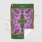 Wild Roze Asters Bloem Kunst Gepersonaliseerd Golfhanddoek (Insitu)