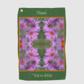 Wild Roze Asters Bloem Kunst Gepersonaliseerd Golfhanddoek (Voorkant)