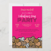 Wild Roze Dier Print Hart Valentijnsdag Party Kaart (Voorkant)