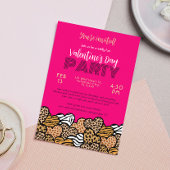 Wild Roze Dier Print Hart Valentijnsdag Party Kaart