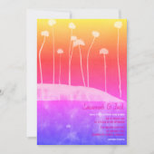Wild Roze Kleurrijke Unieke Huwelijksuitnodiging Kaart (Voorkant)