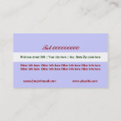 Wild roze roos lavendel wit bloemig visitekaartje (Achterkant)