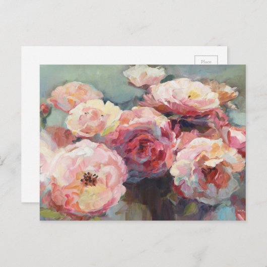 Wild Roze Roses Briefkaart (Voorkant / Achterkant)